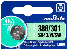 Murata Silveroxid SR43-PBWW 301/386 1 stk