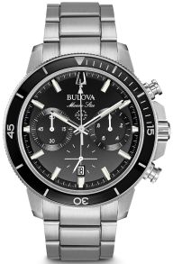 Bulova Marine Star chronograaf herenhorloge met zwarte wijzerplaat en 200m waterdichtheid | 96B272