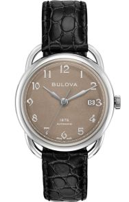 Bulova 1875 Commodore Limited Edition automatisch horloge met Zwitsers uurwerk en bruine gezandstraalde wijzerplaat | 96B324