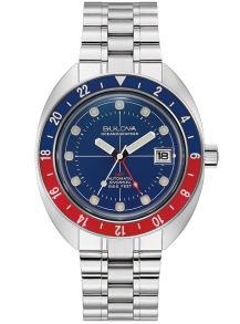 Automatisch herenhorloge van Bulova met GMT-functie en duikersbezel in staal - Oceanographer GMT | 96B405