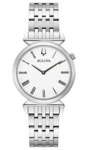 Bulova Regatta dameshorloge met Romeinse cijfers en slanke stalen kast | 96L275