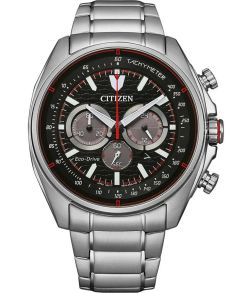 Citizen Eco-Drive chronograaf in staal | Racing design met tachymeter | CA4561-89E