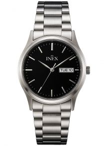 Inex Mens Day Date Classic Steel Black 38mm