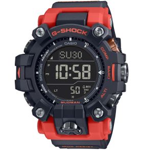 Modderbestendige solar G-SHOCK MUDMAN met rode band | GW-9500-1A4ER