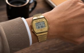 Goudkleurige smart digitale horloge met stappenteller en Bluetooth | ABL-100WEG-9AEF