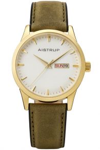 Aistrup Classic 78 Green Bison Leather Golden Day-Date