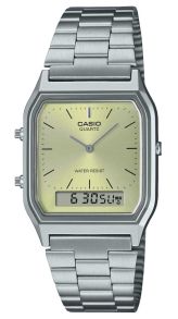 Dual display unisex horloge met sunray wijzerplaat en roestvrijstalen kast | AQ-230A-9AMQYES