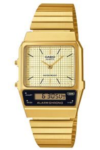 Goudkleurige ana-digi vintage stijl horloge | AQ-800EG-9AEF