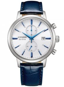 Citizen Eco-Drive chronograaf in staal met B642 uurwerk en witte wijzerplaat | CA7069-16A