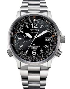 Citizen Promaster Sky radio-gestuurde herenhorloge in Super Titanium | Pilotenhorloge met wereldtijd | CB0230-81E