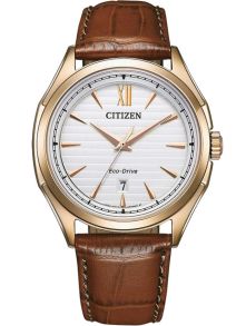 Citizen Eco-Drive herenhorloge in rosékleurig staal | Klassiek design met krokodillenband | AW1753-10A