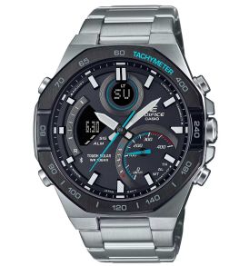 Casio Edifice Solar Race Timer horloge Bluetooth staal octagonaal ontwerp | ECB-950DB-1AEF