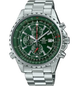 Groene wijzerplaat chronograaf horloge met schuifregelaar calculator | EF-527D-3AVUEF
