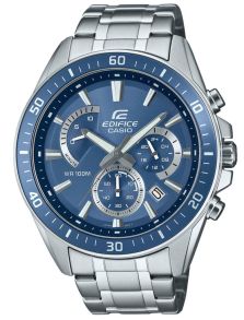 Blauwe wijzerplaat chronograaf horloge met aluminium bezel | EFR-552D-2AVUEF