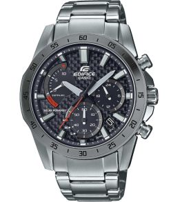 Zonne-energie carbon saffier stalen chronograaf sporthorloge 100M | EFS-S580D-1AVUEF
