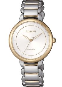 Citizen elegant dameshorloge met Eco-Drive en tweekleurige band | EM0674-81A
