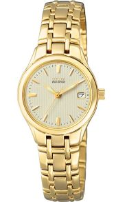 Citizen Eco-Drive dames horloge met goudkleurige stalen band | EW1262-55P