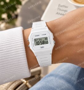 Klassiek F-91W digitaal horloge in wit met bio-gebaseerde band | F-91WB-7AEF