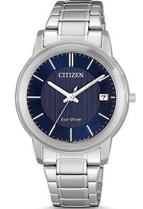 Citizen Eco-Drive dameshorloge in staal | Blauwe gestructureerde wijzerplaat | FE6011-81L