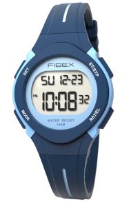 Praktische reistijdhorloge marineblauw-ijsblauw | FIBEX19EN006