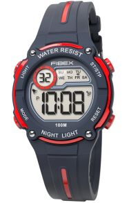 Professionele jeugdsporthorloge marineblauw-rood | FIBEX76IP006