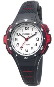 Hoogwaardige sporthorloge met nachtfunctie zwart-rood | FIBEXAAC03