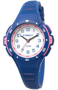 Veelzijdige kinderhorloge met LED-verlichting blauw-roze | FIBEXAAC04