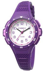Premium waterdichte meisjeshorloge met verlichting paars-roze | FIBEXAAC01