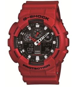 G-Shock professioneel sporthorloge met rood ontwerp | GA-100B-4AER