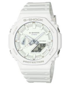 G-SHOCK Monochrome Series witte bio-resin horloge met Carbon Core Guard | GA-2100-7A7ER