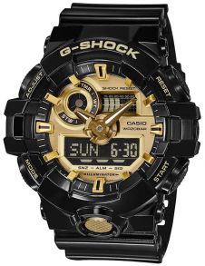 Zwart & goud ana-digi G-Shock horloge met stoere uitstraling | GA-710GB-1AER