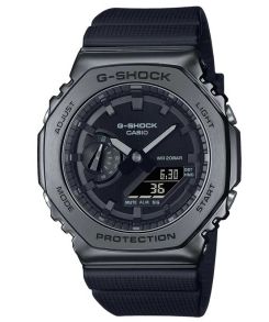Blackout Metal G-SHOCK achtkantige stalen horloge volledig zwart design | GM-2100BB-1AER