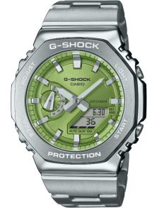 G-SHOCK G-Steel groene wijzerplaat horloge met achtkantige stalen bezel 200M | GM-2110D-3AER