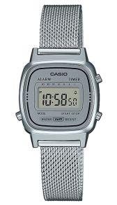 Vintage Casio digitaal horloge met mesh band en retro stijl | LA670WEM-7EF