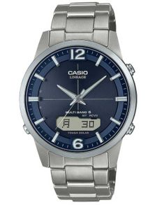 LINEAGE titanium radio solar horloge met saffierglas en blauw design | LCW-M170TD-2AER