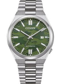 Citizen Tsuyosa automatisch herenhorloge met camouflage wijzerplaat en stalen band | NJ0159-86X