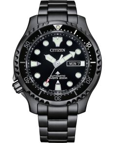 Citizen Promaster automatisch duikhorloge met ISO-certificering | Zwart professioneel duikhorloge met 200m waterdichtheid | NY0145-86EE
