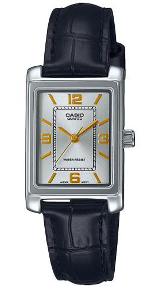 Dames rechthoekig Casio horloge Zilver-goud Art Deco stijl met - Main Image