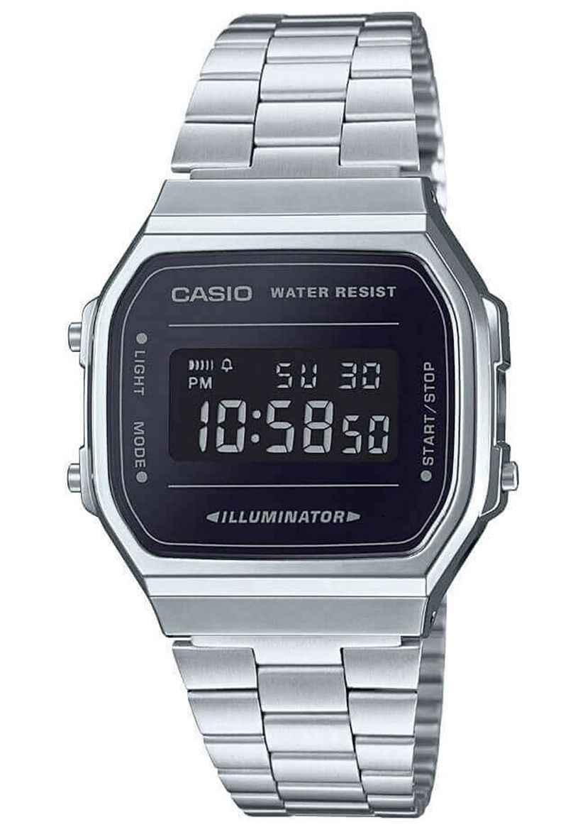Casio A168 gewogen metaal – aangepast horloge met omgekeerd scherm, roestvrijstalen armband - België