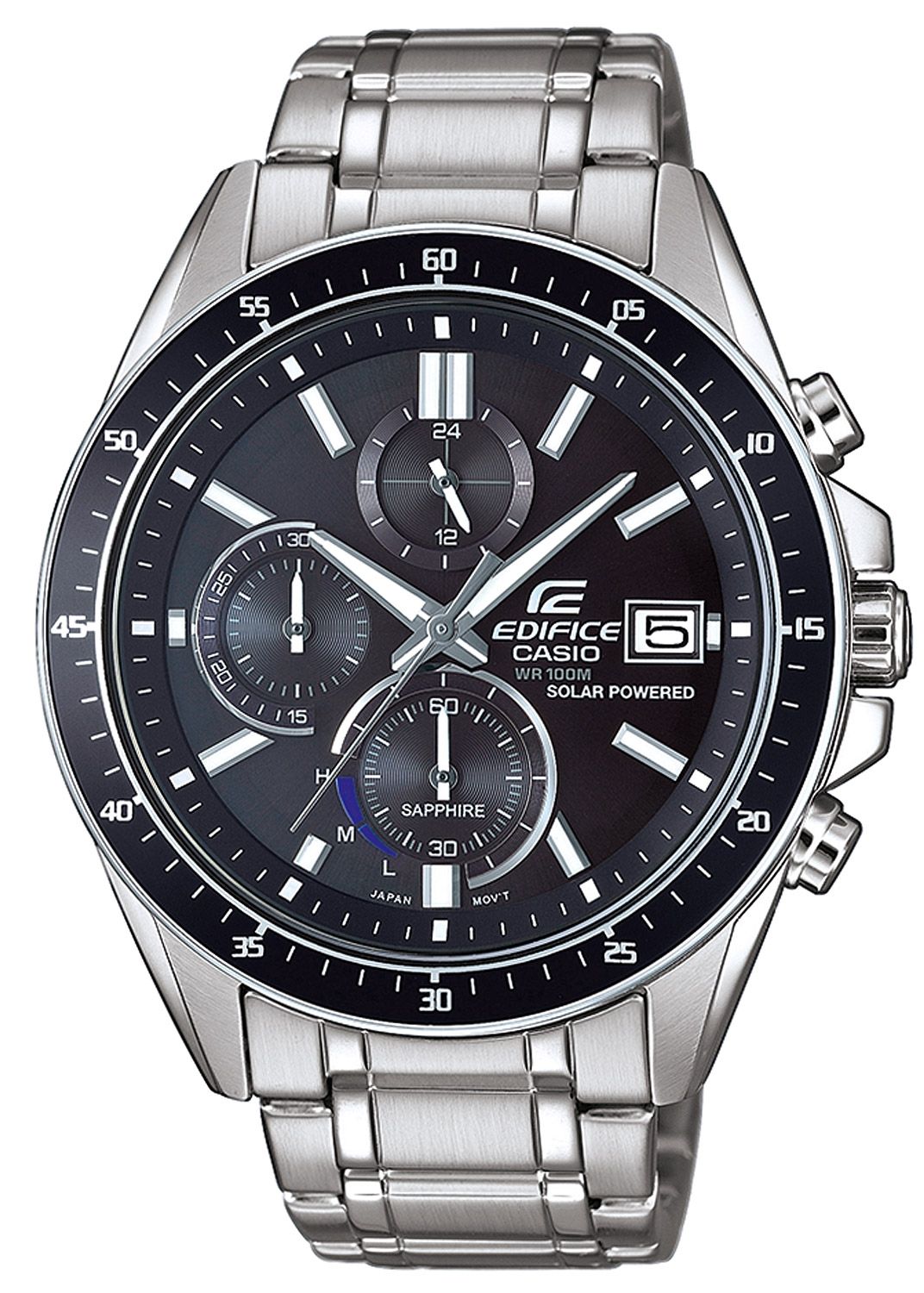 Zonne-energie stalen horloge | Casio Edifice met saffierglas