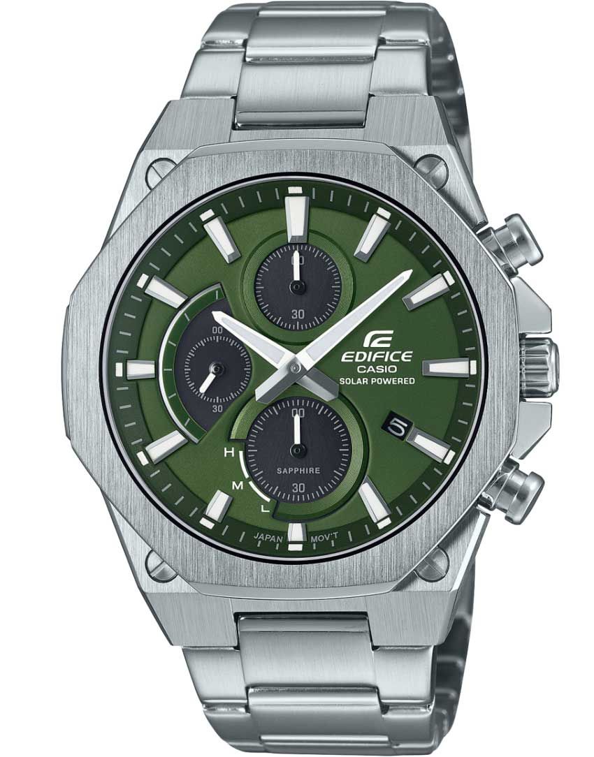 Architectonisch groen Casio horloge | Zonne-energie chronograaf