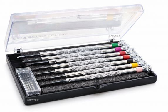 7 Piece Screwdriver Set 0.6 - 2.0 mm with Spare Blades