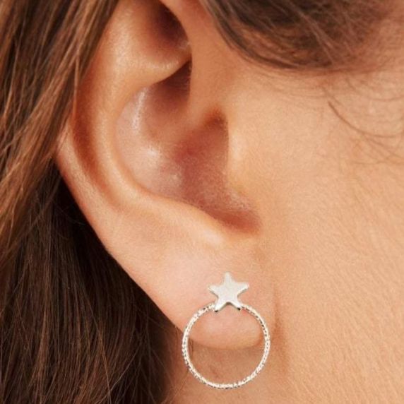 Lucy Ashton Moon and Star Stud Earrings and Ear Jackets 