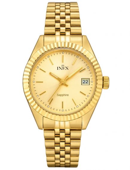 Inex Ladies Golden Classic Sapphire 32mm