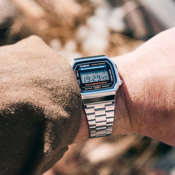 Retro digitaal stalen horloge | A168WA-1YES