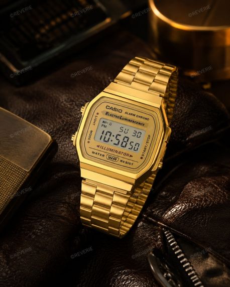 Vintage gouden digitale horloge | A168WG-9EF