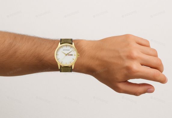 Aistrup Classic 78 Green Bison Leather Golden Day-Date