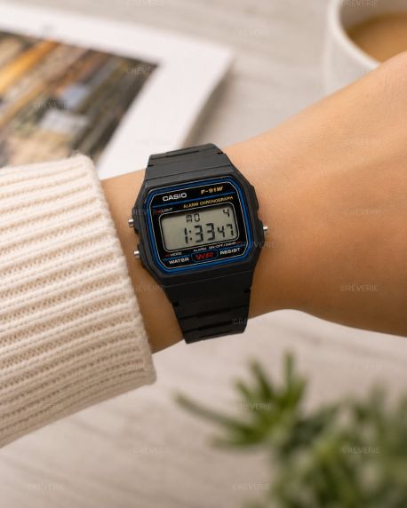 Casio F-91W klassieke digitale horloge met zeven jaar batterijduur | F-91W