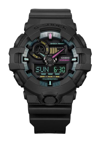 Fluorescerend multicolor G-SHOCK horloge met virtueel design | GA-700MF-1AER