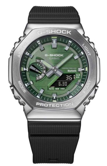 Slimme zonne-energie G-SHOCK groen metalen Bluetooth horloge | GBM-2100A-1A3ER